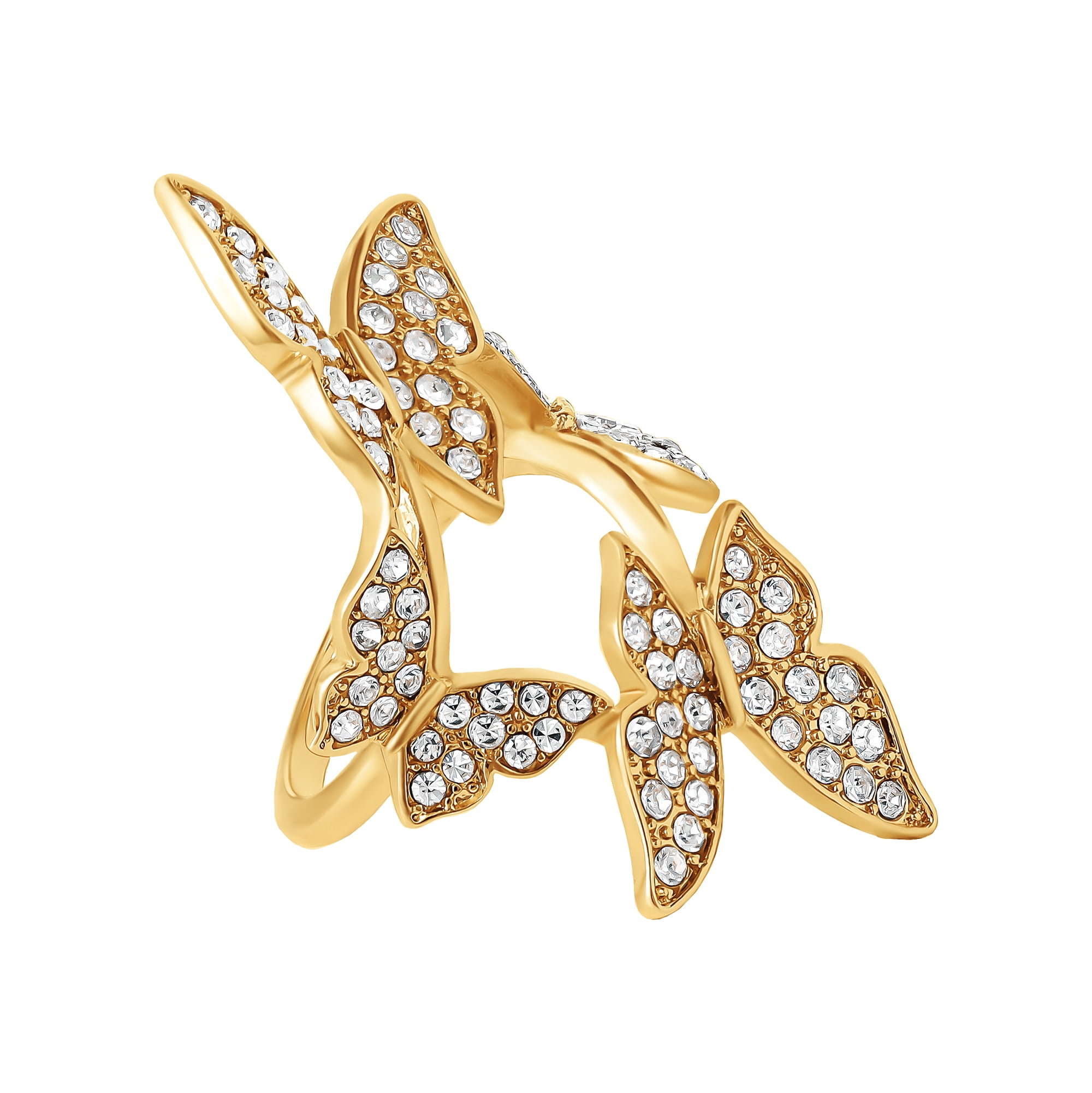 Jessica Simpson Women's Rhinestone Butterfly Ring
