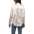 thumbnail image 6 of Capreze Work Office Shirt Tops for Women New Long Sleeve Loose Baggy Casual Tunic Top Blouse Ladies Satin Basic Tee Tops S Champagne, 6 of 6