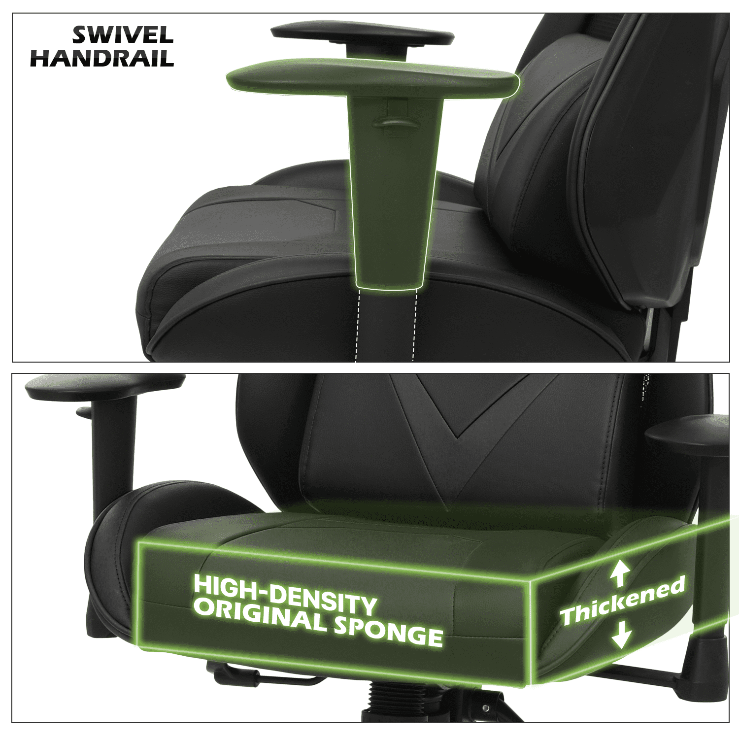 Magshion Gaming Chair Adjustable Racing Chair High Back Ergonomic Comfortable Swivel Computer Chair with Headrest and Lumbar Support, Yellow