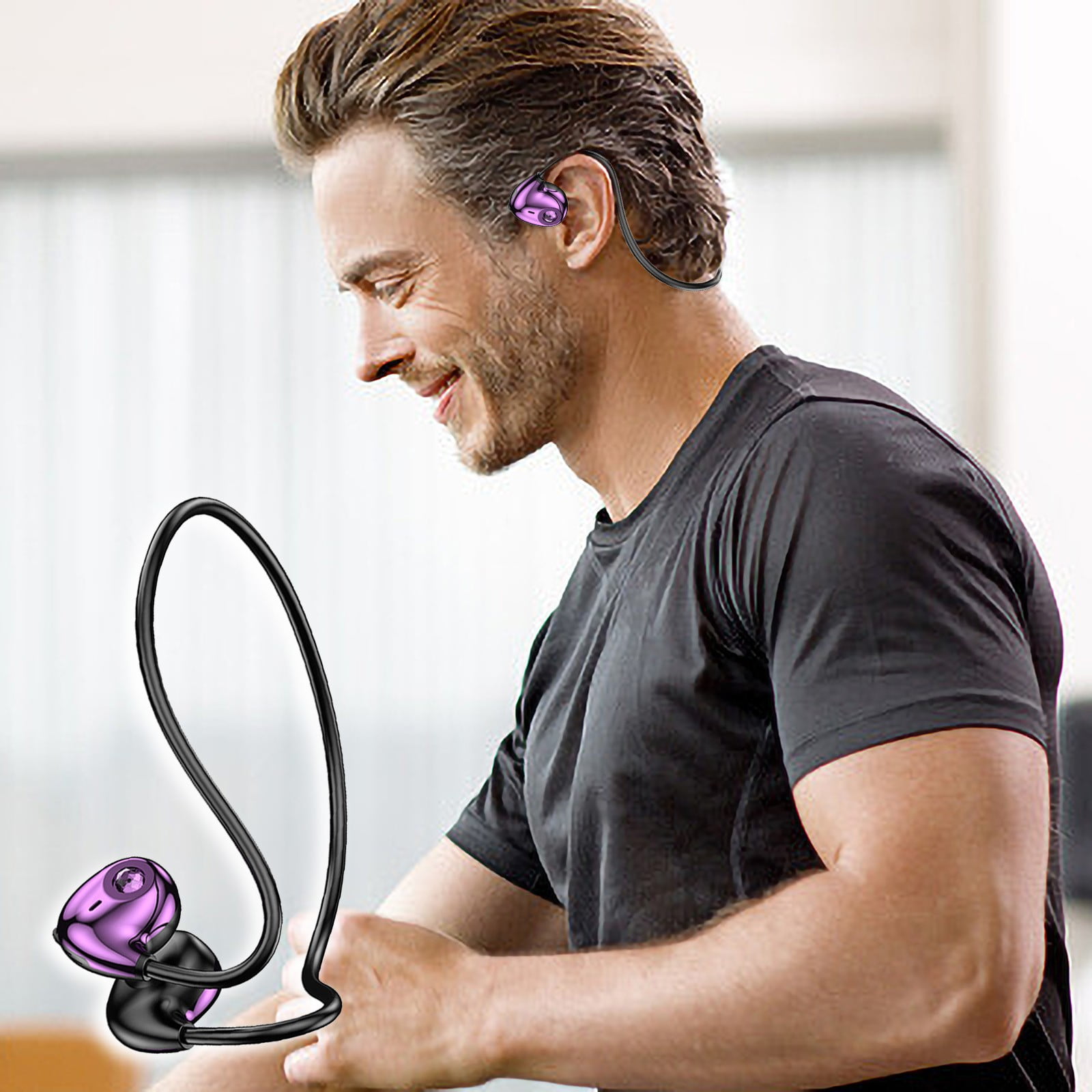 True Wireless Earbuds Bluetooth 5.3 Headphones 45H Long Playtime, Wireless Charging Case, IPX8 Waterproof Stereo Earphones, Built-in Mic Calls, Headset Premium Deep Bass 32 Preset EQs via APP,Purple