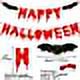thumbnail image 2 of Happy Halloween Banner Decoraciones de Halloween, Guirnalda colgante de Halloween con purpurina roja con murciélagos aterradores Zombie Vampire Diaries Horror Bloody Halloween Photo Prop Fiesta de Halloween ER, 2 of 7