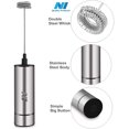 thumbnail image 2 of N1- Electric Milk Frother Powerful 22000 RPM Motor, High Quality Stainless Steel Drink Foamer Whisk Mixer Stirrer Coffee Eggbeater Cappuccino Latte Maker - New, 2 of 7