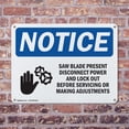 thumbnail image 4 of (2 Pack) Saw Blade Present Disconnect OSHA Notice Sign 10 Inch X 7 Inch Indoor / Outdoor Rust-Free Aluminum Metal Signs for Workplace, Workshop, and Construction Site, Made in the USA, 4 of 8