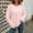 Pink, variant on Fesfesfes Women's Solid Color Sweater Cozy Fall Winter Casual Long Sleeved with Ribbed Cuffs Round Neck Sweater Warmkeeping Daily Wearing(Black,XL)