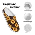 thumbnail image 5 of Daiia Chocolate Plaid Sunflower A Print Women’s Fuzzy Slippers Memory Foam Lightweight House Shoes Cozy Loafer Flannel House Shoes-37/38, 5 of 7