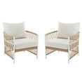 thumbnail image 2 of Better Homes & Gardens Lilah 2-Pack Outdoor Wicker Lounge Chairs, White, 2 of 12