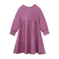 thumbnail image 6 of HNMKIU Toddler Dress Color Block Abaya with Hijab Two-Piece Set Full Length Maxi Robe Long Sleeve Spring Fall Girls Dresses Z03_Purple,120, 6 of 8