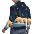 thumbnail image 6 of Uemuo Starry Sky Sleep White Bear Pattern Men's Hoodie - Casual Pullover Hoodie with Kangaroo Pocket, Stylish Hooded Sweatshirt for Everyday Wear-Medium, 6 of 7