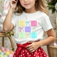 thumbnail image 2 of Toddler T Shirts Kids Girls Summer Casual Letter Print T Shirts Multicolor Round Neck Short Sleeves Tops Girls T Shirts White 10 Years-11 Years, 2 of 4