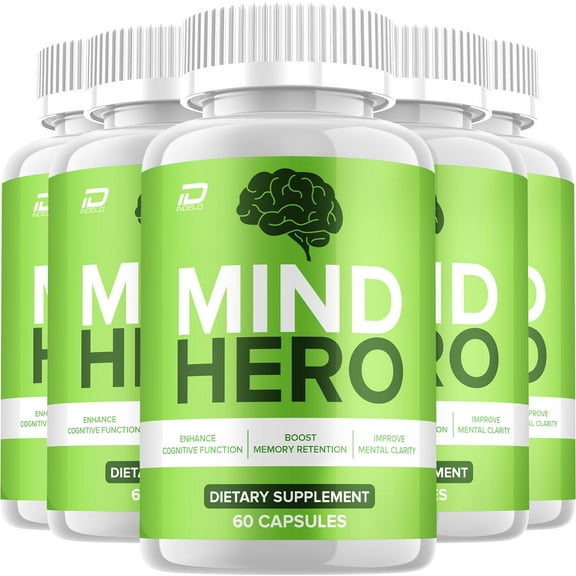 Mind Hero Supplement Capsules – MindHero Natural Blend Nootropic pillls, 5 Pack, 300 Capsules