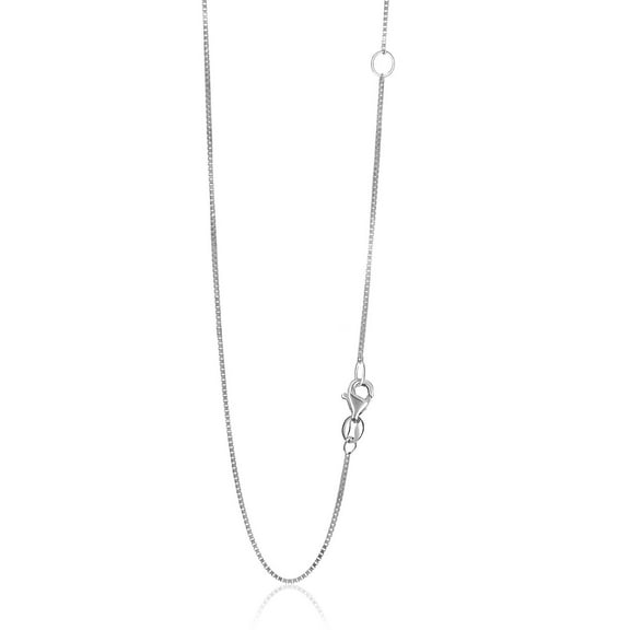 14k White Gold Adjustable Box Chain 0.8mm 20 in