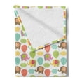 thumbnail image 2 of Animal Soft Flannel Fleece Blanket, Colorful Flying Animals Tied to Air Balloons Striped Clouds Polka Dots Composition, Cozy Plush for Indoor and Outdoor Use, 70" x 90", Multicolor, by Ambesonne, 2 of 5