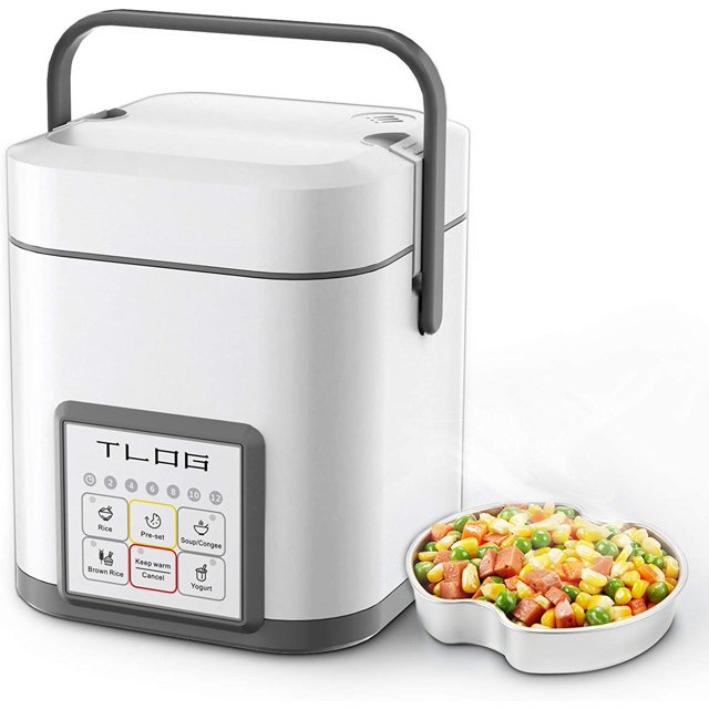Mini Rice Cooker 2 Cups Uncooked,1.2L Portable Rice Cooker, Travel Rice Cooker Small for 1-2 People, Personal Rice Cooker, Food Steamer, Multi-cooker for Brown Rice, White Rice, Soup,