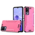 thumbnail image 4 of Designed for Samsung Galaxy A25 5G Hybrid Dual Layer Metallic Brush Texture Shockproof Hard PC + TPU Rubber with Screen Protector Phone Case Cover [Hot Pink], 4 of 11