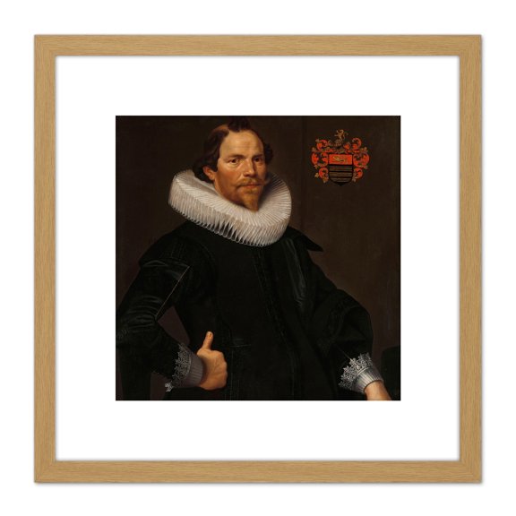 Pickenoy Portrait Pieter Van Son 8X8 Inch Square Wooden Framed Wall Art Print Picture with Mount