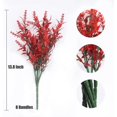 thumbnail image 3 of Morttic 8 Bundles Outdoor Artificial Flowers Vine Plants, Faux Greenery for Indoor Outside Hanging Plants Garden Porch Window Box Home Wedding Farmhouse Decor (Red), 3 of 7