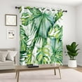 thumbnail image 3 of Lfeey Watercolor Tropical Plant Curtains, Green Botanical Print with Grommets, Blackout for Living Room Kitchen, 52x63 Inch, Set of 2, 3 of 6
