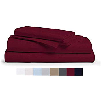 1000 Thread Count 100% Long Staple Soft Egyptian Cotton SheetSet 4 Piece Set KING SHEETS,upto 17 Deep Pocket Smooth & Soft Sateen Weave Luxury Hotel Collection Bedding Deep Pocket BURGUNDY