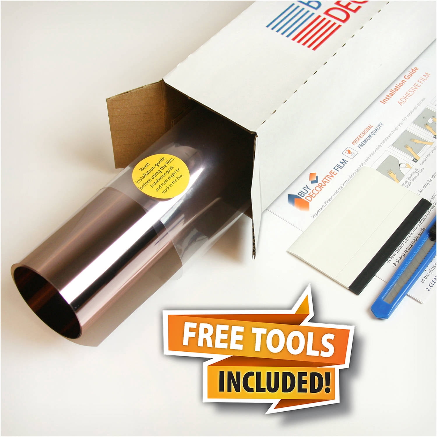 BDF BRZ20 Bronze Reflective Sun Control and Daytime Privacy (Dark) Window Film 24in X 24ft
