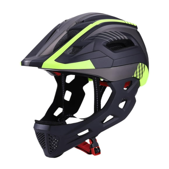 DYNWAVECA Kids Bike Helmet Cycling Helmet Full Face Helmet Protective Gear Impact Resistant Cap Mountain Bike Helmet for Skateboard BMX Black