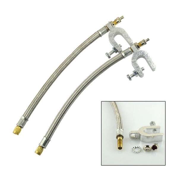 2 Pieces Dual Wheel Valve Stem Extender Extention 9.8'' Stainless Steel Flexible