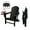 Black, variant on Folding HDPE Adirondack Chair with 4 in 1 Cup Holder Tray Plastic Adirondack Chairs Weather Resistant Lawn Outdoor Firepit Chairs, Black