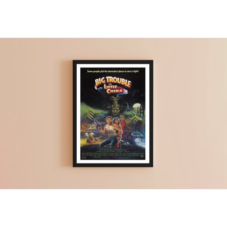 Poster Big Trouble in Little China Kurt Russell Film / Movie Advertising Poster In A Black Picture -UNFRAMED