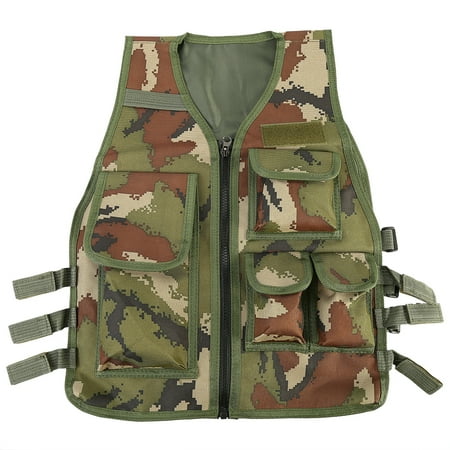 Combat Paintball Pistol - Anauto Combat Vest, Nylon Tactical Children Airsoft Hunting Body Armor Vest For CS Game Paintball Fits Ages 8-14 Yrs(army green camouflage)