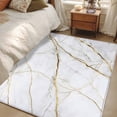 thumbnail image 4 of Gray Marble 3x5 Area Rugs for Living Room, Gold Lines Abstract Crack Modern Art Non Slip Floor Mat Washable Low-Profile Indoor Carpet for Bedroom, Dining Room, Bathroom, 4 of 9