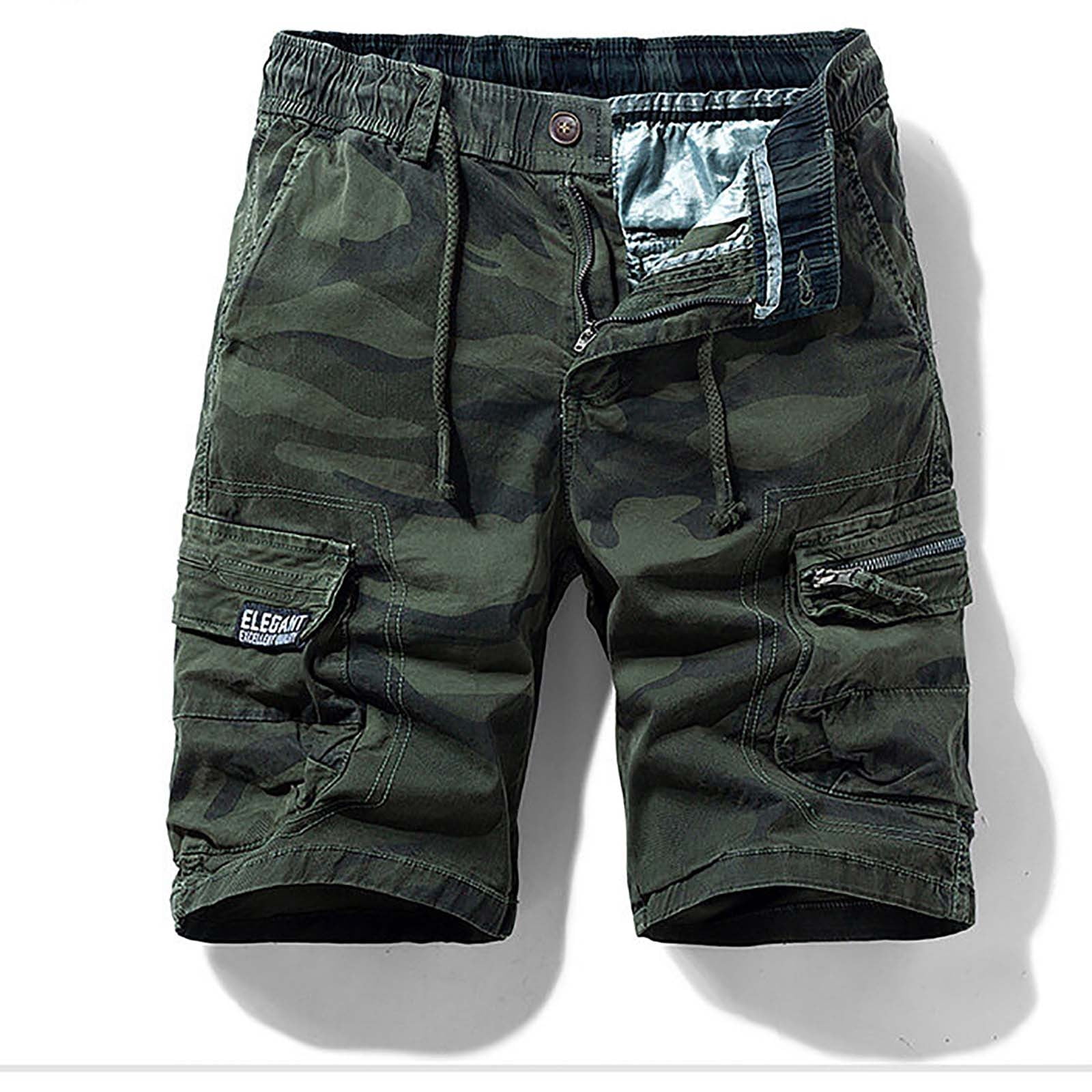 Leesechin Deals Mens Shorts Trousers Multi Pocket Cargo Pants Loose ...