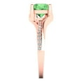 thumbnail image 3 of 1.71 ctw Solitaire with Zirconia Diamond Accents Anniversary Ring for Women | Round Cut Simulated Green Diamond | Hyperallergenic Solid 14K Rose Gold, 3 of 5