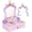 Deep Pink, variant on BRINJOY Wooden Vanity Set for Kids, Toddler Tabletop Beauty Salon Play Set w/Accessories & Drawer, Princess Makeup Pretend Play Vanity Table Toy with Crown Shaped Mirror for Little Girls Age 3-8