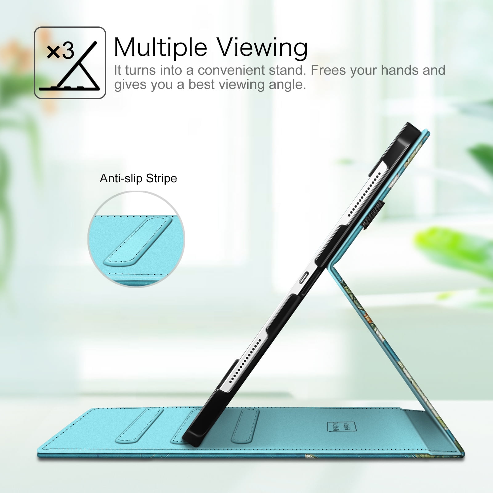 Fintie Folio Case w/ Pocket for iPad Pro 12.9 (2021/2020/2018) - Multi-Angle Smart Stand Cover w/Pencil Holder, Auto Sleep/Wake for iPad Pro 12.9" 5/4th/3rd Generation
