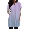 thumbnail image 2 of Duoif Women's Casual V Neck Short Sleeve Dress Loose Fit T Shirt Dress with Pockets Light Violet S, 2 of 9