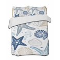 thumbnail image 2 of Blue Starfish Coastal King Size Down Alternative Comforter, Lightweight Comforter Quilt Bedding Set with Pillow Shams Summer Beach Nautical Coral Sea All Seasons Bed Comforter Duvet Insert 96"x106", 2 of 7