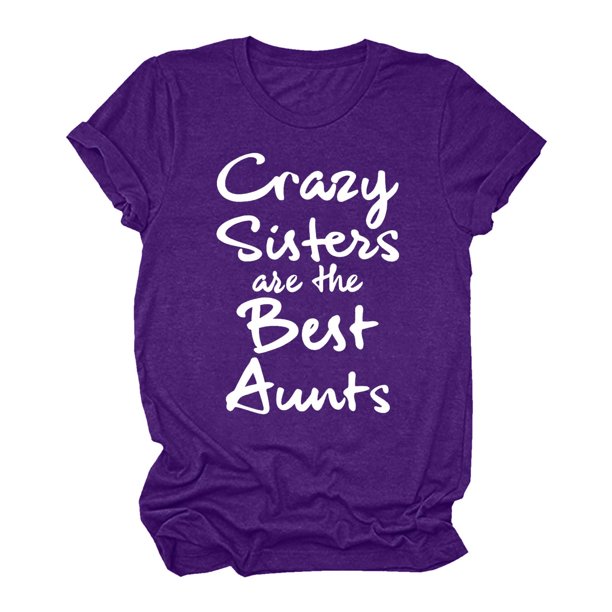 Gibobby Blusa Casual de Mujer Mujeres Casual Impresión Manga Corta Tops Blusa Cuello Redondo Casual Tee Túnica Camisas(Morado,XL)