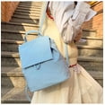 thumbnail image 4 of Fashion Backpacks New Canvas Bag Schoolbag Simple Drawstring Large Capacity Backpack Tide,College style sports backpack for women(blue), 4 of 5