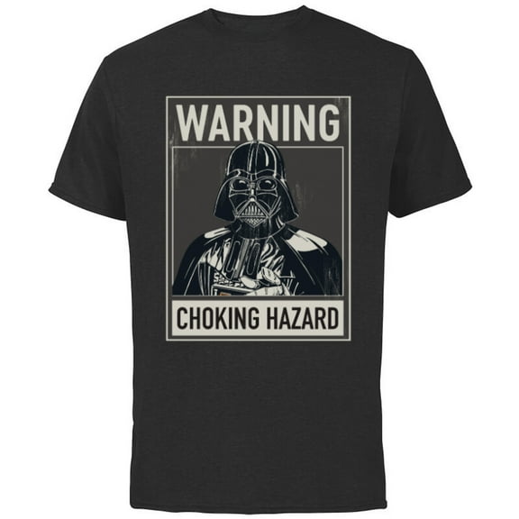 Star Wars Darth Vader Warning Choking Hazard - Short Sleeve Cotton T-Shirt for Adults -Customized-Black