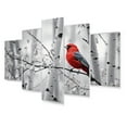 thumbnail image 2 of Designart "Forest Guardian Monochrome Red Grey Bird II" Animals Metal Wall Décor Set, 2 of 5