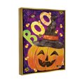 thumbnail image 3 of Stupell Industries Boo Jack-o-Lantern Halloween Candy Holiday Painting Gold Floater Framed Art Print Wall Art, 3 of 6