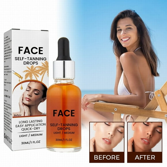 Mens Moisturizer The Face Illuminating Self Tan Drops To Create Your Own Light/Medium 30ml