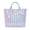 Blue-pink, variant on Striped PVC Tote Bag Large Glossy Striped Handbags Waterproof Top Handle Bag Plastic Tote Handbag Beach Travel Work