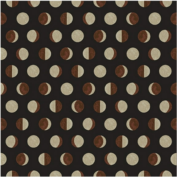 Studio E Dark Forest Moon Phases Dk Chocolate Cotton Fabric by The Yard