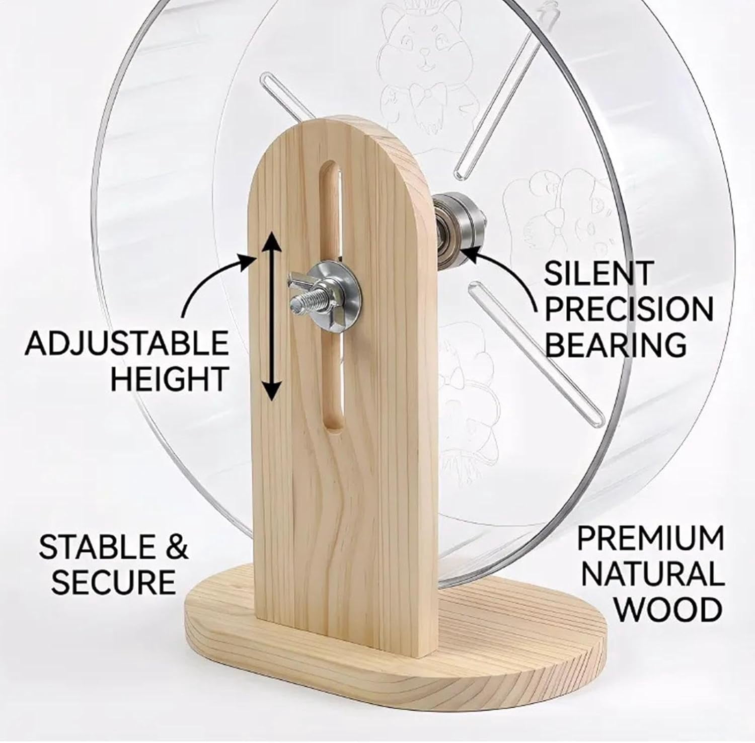 Acrylic Hamster Wheel, Small Pet Exercise Toy, Clear