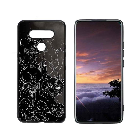 Black-Cats-79 Phone Case, Degined for LG K51 Case Men Women, Flexible Silicone Shockproof Case for LG K51