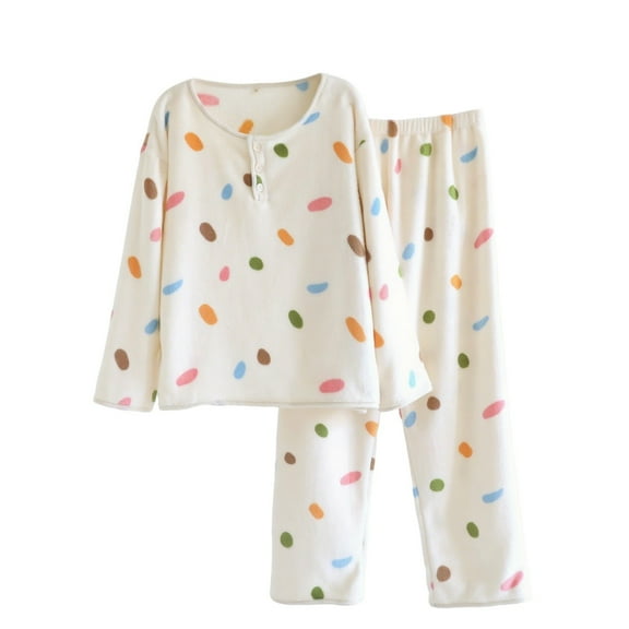 SwiftWear Women's Fall/Winter Flannel Pajama Set Cozy Sleepwear & Loungewear Cute Floral Print Crew Neck Tops with Long Pants Soft Warm Thermal Pajamas