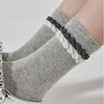 thumbnail image 4 of OVBMPZD Crew Womens Socks Size 7-9 Cotton Ruffle Gray Footies Fall Socks Cute Socks for Women, 4 of 4