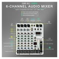 thumbnail image 2 of 6-Channel Audio Mixer, DJ Mixer With USB Audio Interface, Function, 16 DSP Effects, And 3-Band EQ ,Easy to Operate, 2 of 6