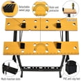 thumbnail image 3 of Foldable Workbench with Clamps & Tool Storage - Portable Carpenter Saw Table, Steel & MDF, Log Colour/Black, 23.8" x 24.5" - Ideal for DIY Projects & Workshops, 3 of 7
