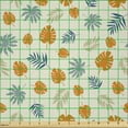 thumbnail image 2 of Ambesonne Exotic Fabric by the Yard Microfiber, Autumn Falling Palm Leaves, 5 Yards, Cream and Marigold, 2 of 2
